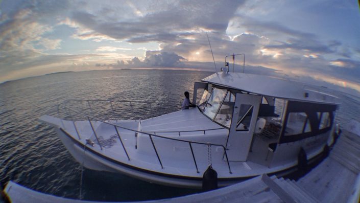 Maldives sunset boat